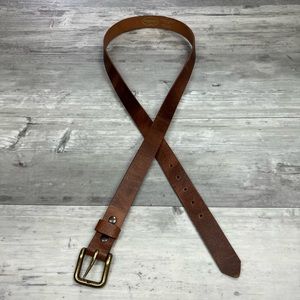 Zelikovitz Brown Distressed Leather Belt 46